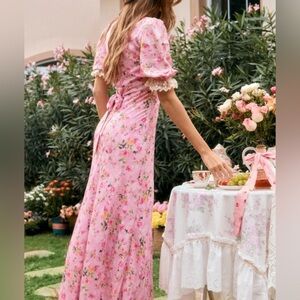 Floral Pink Midi Dress